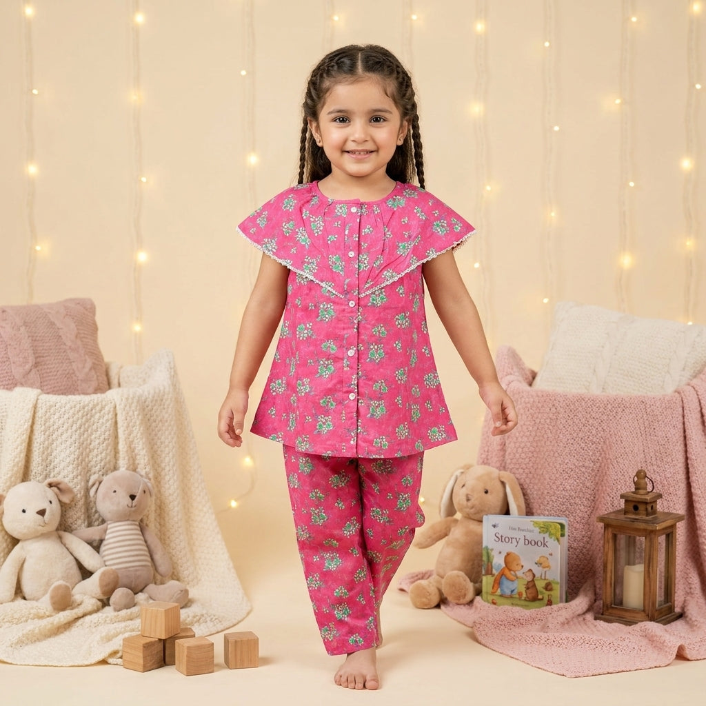Girls Premium Kurta Set — Baby Pink