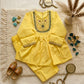 Girls Embroidered Kurta Set — Lemon Yellow