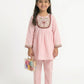 Girls Embroidered Kurti Shalwar Set — Baby Pink