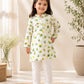 Girls premium chikn kari kurta with white shalwar— Leaf Print