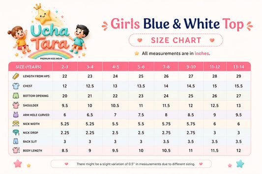 Girls premium white and navy blue top