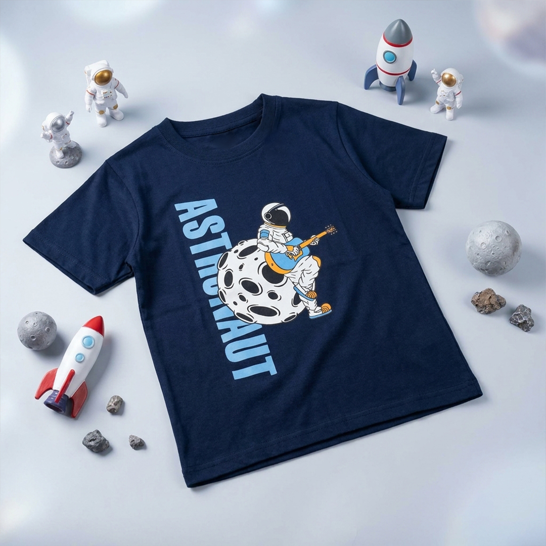 Boys Graphic T-Shirt — Astronaut (Navy Blue)