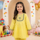 Girls Embroidered Kurta Set — Lemon Yellow