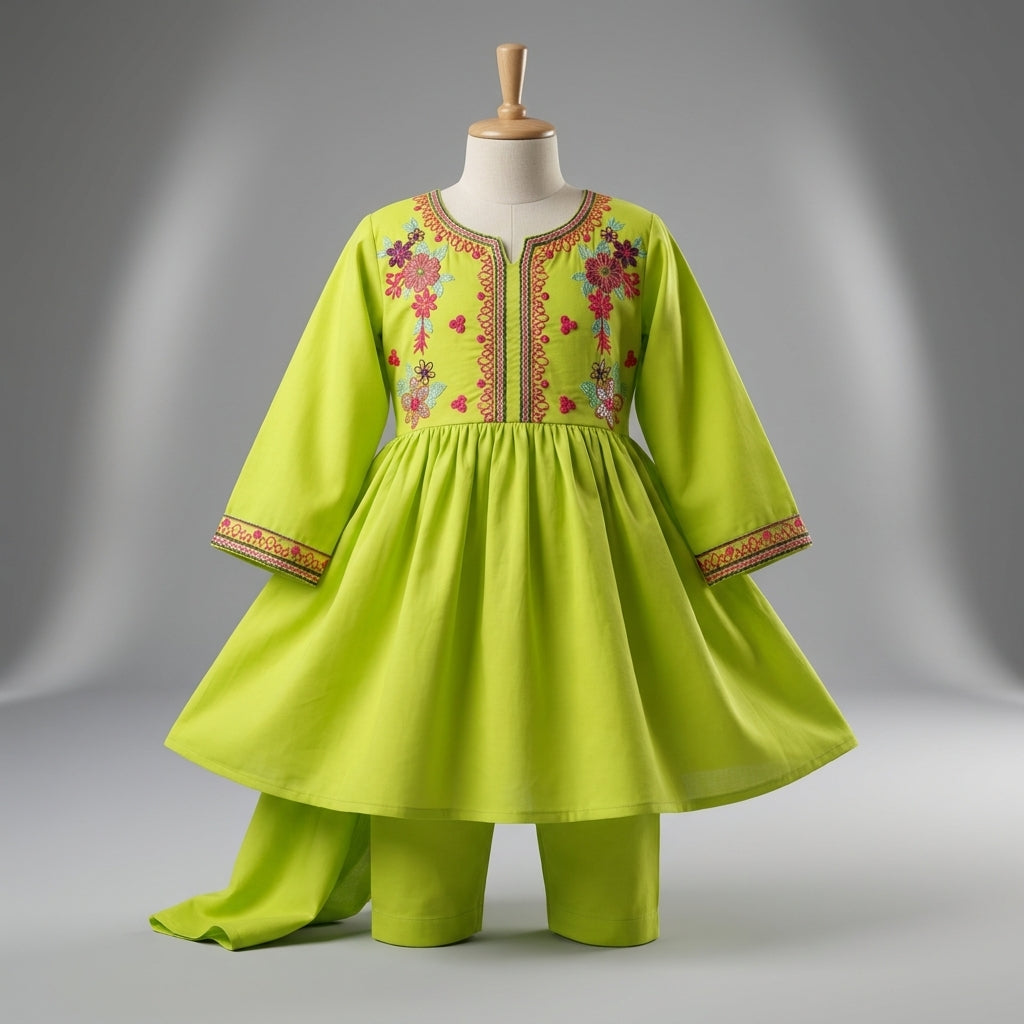 Girls premium Fancy embroidered dress