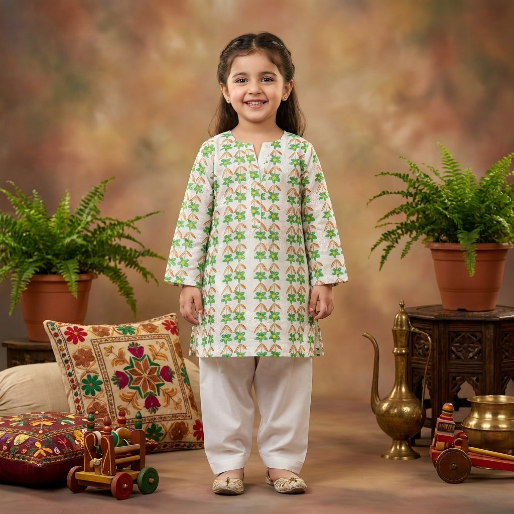 Girls chikn kari dress 3 article