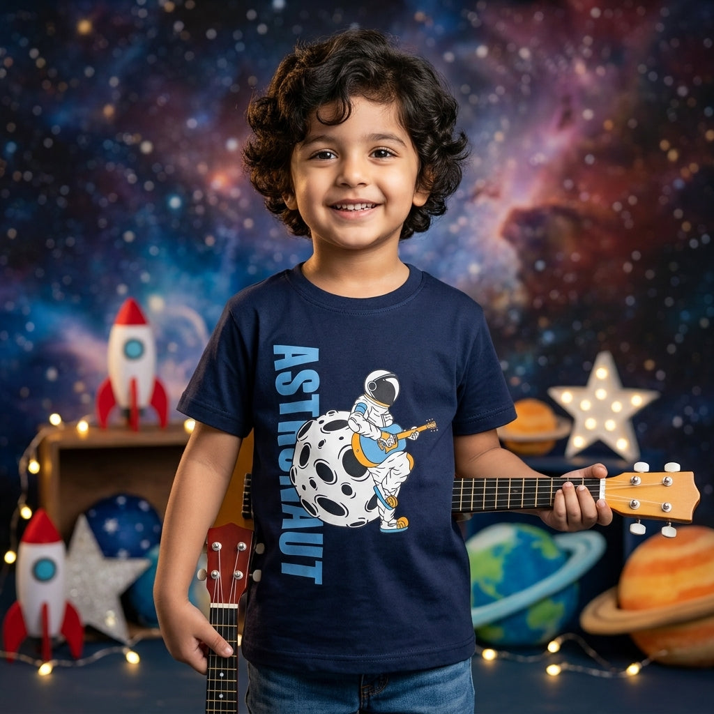 Boys Graphic T-Shirt — Astronaut (Navy Blue)
