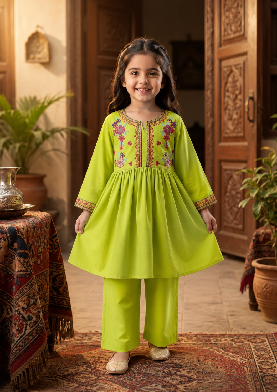 Girls premium Fancy embroidered dress